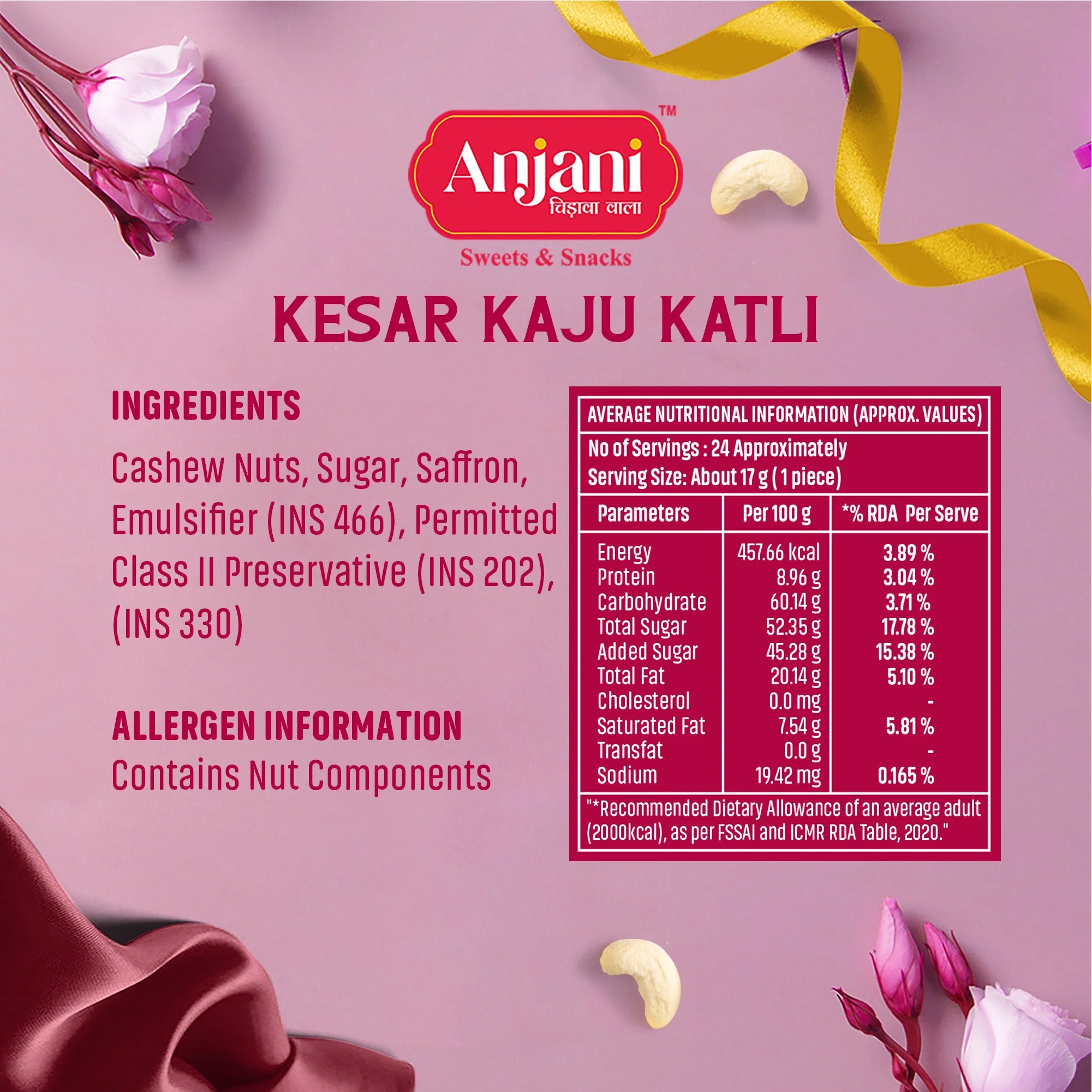 Kesar Kaju Katli/Burfi